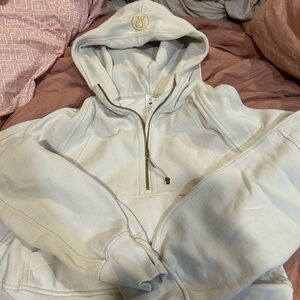 Lululemon half zip Hoodie cream color
